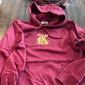 Kith Gothic K Burgundy Hoody - size large